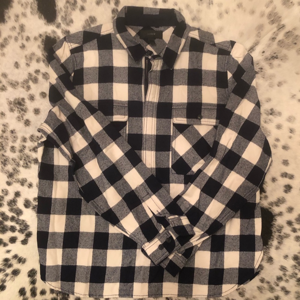 J. Crew Quarter Zip Flannel